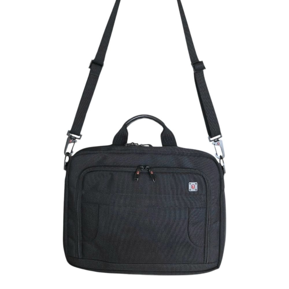 Swiss Army Business Gear Laptop Briefcase Web Recruit Victorinox Black NEW - Picture 2 of 16